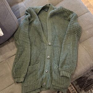 American Eagle Outfitters Olive Knit Cardigan